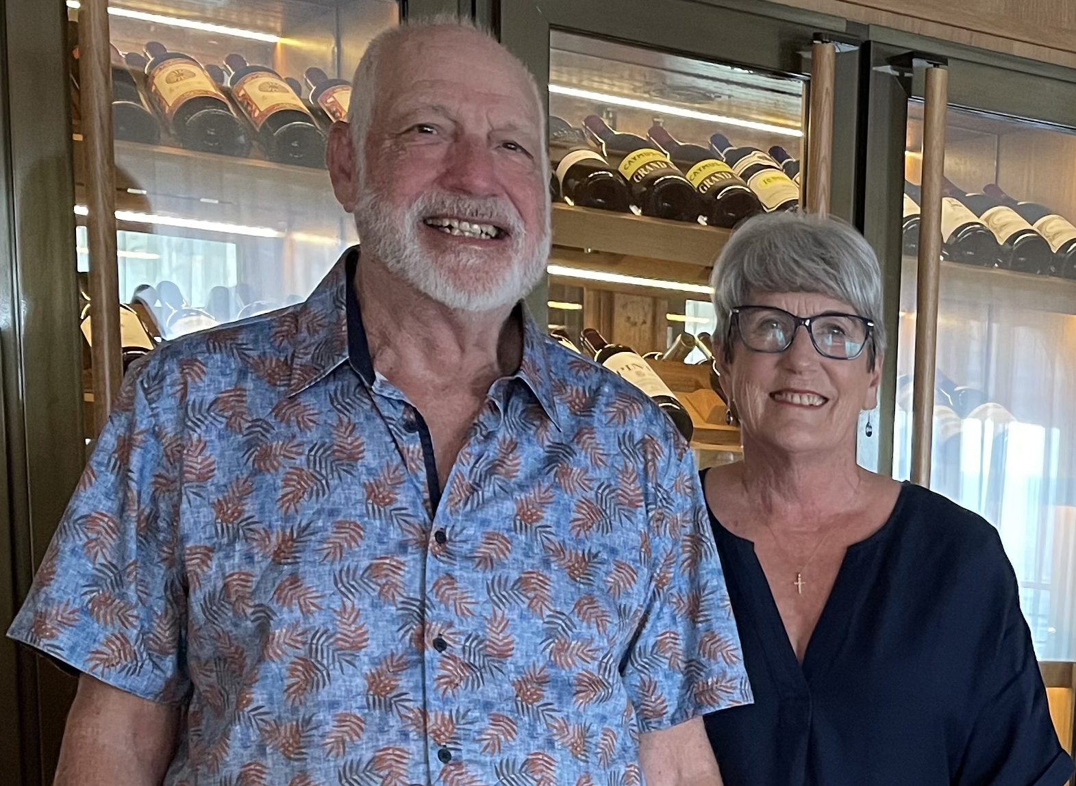 Judy and Dan enjoying an overseas holiday while Dan had a break in his treatment.